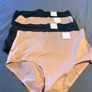 Auden NWT bonded edge briefs, 2 beige, 2 black
